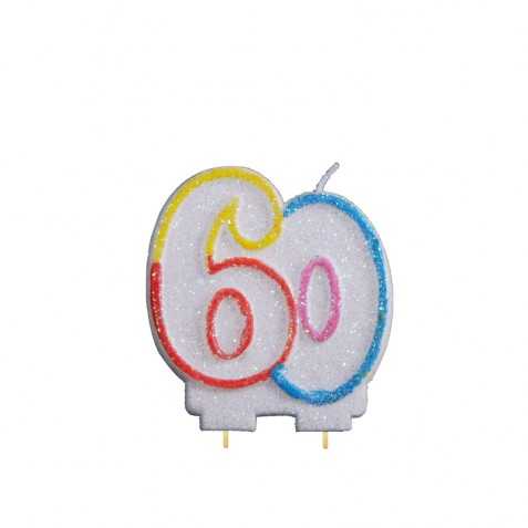 Bougie Anniversaire 60 Ans Bougie Gateau En Forme De Chiffre 60