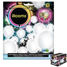 15 ballons lumineux blancs