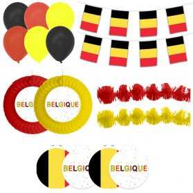 décorations vitrine aux couleurs de la Belgique