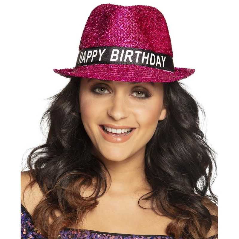 Chapeau Gâteau Anniversaire Avec Lunettes - Déco Fête Fun - Adulte/Fille - Bleu Ou Rose