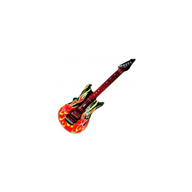 Guitare rock gonflable orange adulte