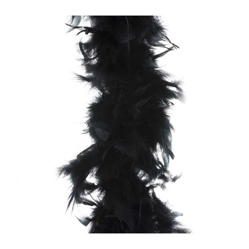 Mytoptrendz Accessoire pour soirée déguisée Boa en plumes noir 80 g