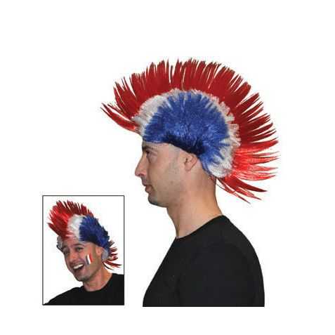 Perruque de Punk Supporter des Bleus