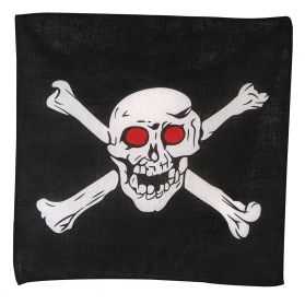 Bandana noir de Pirate avec une Tête de Mort dessus