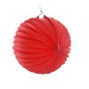 Lampion papier rond rouge