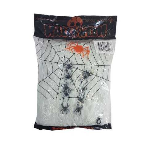 Fausse toile d'araignée avec araignées
