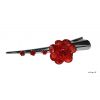 Fleur Rouge montée sur barrette