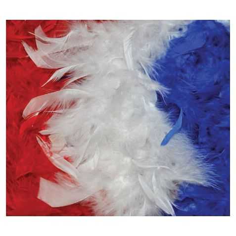 Boa à plumes bleu blanc rouge - accessoire supportrice France