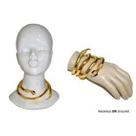 Bracelet Egyptien en forme de Serpent doré