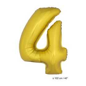 Ballon anniversaire en forme de Chiffre 4 Or