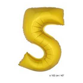 Ballon anniversaire en forme de Chiffre 5 Or