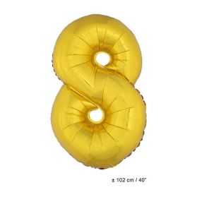 Ballon anniversaire en forme de Chiffre 8 Or