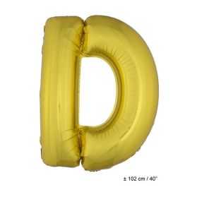 Ballon en forme de Grande Lettre D Dorée