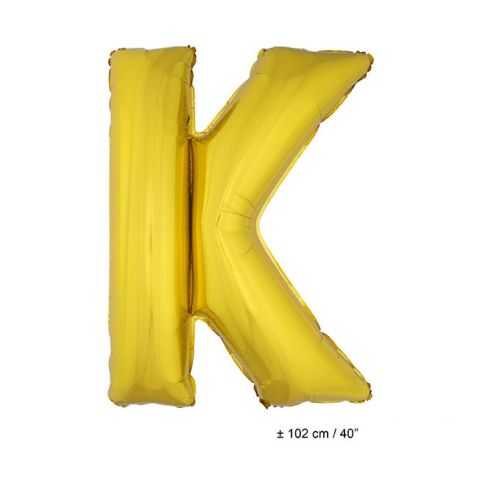 Ballon en forme de Grande Lettre K Dorée