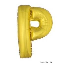 Ballon en forme de Grande Lettre P Dorée