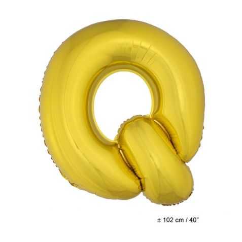 Ballon en forme de Grande Lettre Q Dorée