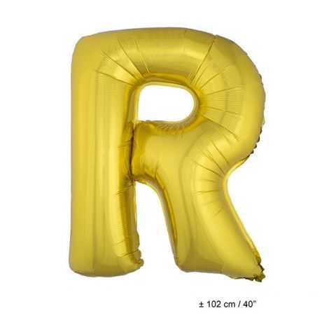 Ballon en forme de Grande Lettre R Dorée
