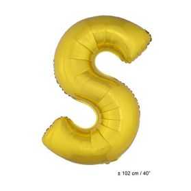 Ballon en forme de Grande Lettre S Dorée