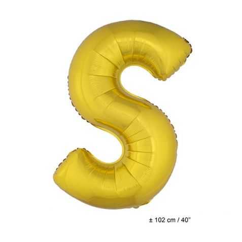 Ballon en forme de Grande Lettre S Dorée