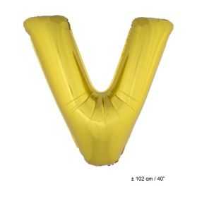 Ballon en forme de Grande Lettre V Dorée