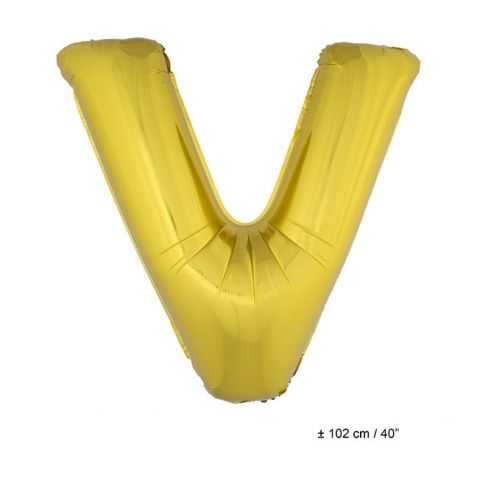 Ballon en forme de Grande Lettre V Dorée