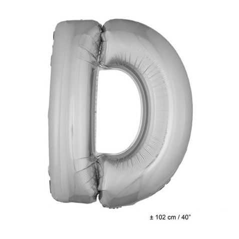 Ballon en forme de Grande Lettre D Argentée