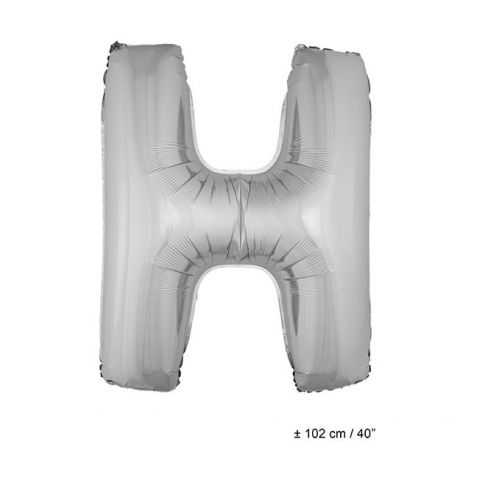 Ballon en forme de Grande Lettre H Argentée
