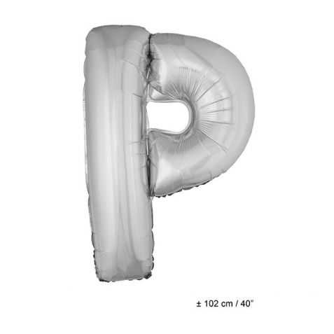 Ballon en forme de Grande Lettre P Argentée