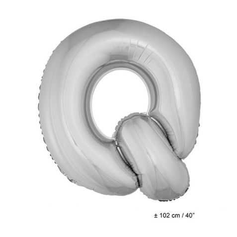 Ballon en forme de Grande Lettre Q Argentée