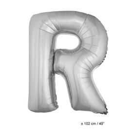 Ballon en forme de Grande Lettre R Argentée