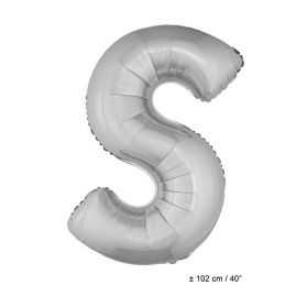 Ballon en forme de Grande Lettre S Argentée