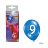 Ballons anniversaire chiffre 9 ANS