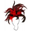 Coiffe Cabaret plumes noires et rouges