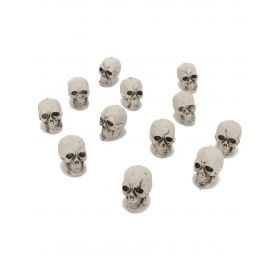 Lot de 6 petits Crânes pour déco de table halloween