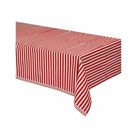 Nappe à rayures rouges et blanches