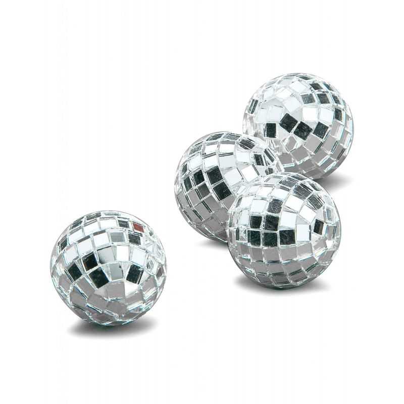 2 petites boules à facettes Ø 10cm pour soirée disco