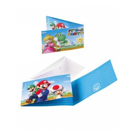 Cartes invitations anniversaire Super Mario