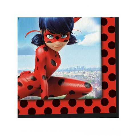 Serviettes papier Miraculous - Serviettes anniversaire Lady Bug