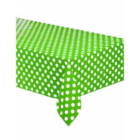 Nappe de table verte à pois blancs