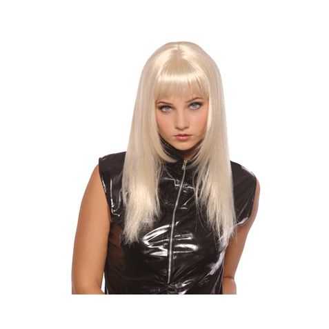 Perruque de Blonde Platine aux cheveux longs