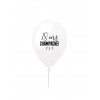 Ballon en latex 18 ans champagne ! blanc et noir 27 cm