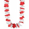 Collier Hawaï supporter rouge et blanc adulte