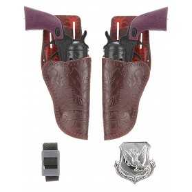 Set de 2 pistolets cow boy en plastique enfant