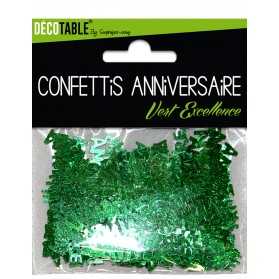 Confettis Joyeux anniversaire vert excellence