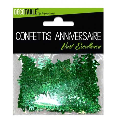 Confettis Joyeux anniversaire vert excellence