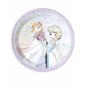 8 Assiettes en carton La reine des neiges 20 cm