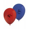 8 Ballons en latex Spiderman bleu et rouge