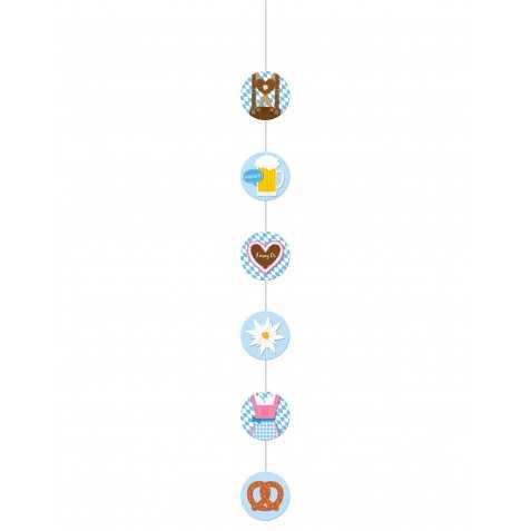 6 Lampions Papier Oktoberfest à Suspendre - Motifs Bavarois (25 Cm) - Décoration Fête Thème Bière