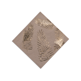 16 Serviettes en papier kraft Palmier doré 33 x 33 cm