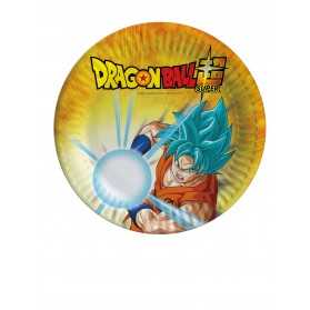 8 Petites assiettes en carton Dragon Ball Super 18 cm